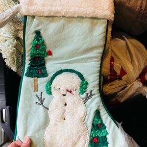 4 piece Mint snowman stockings new